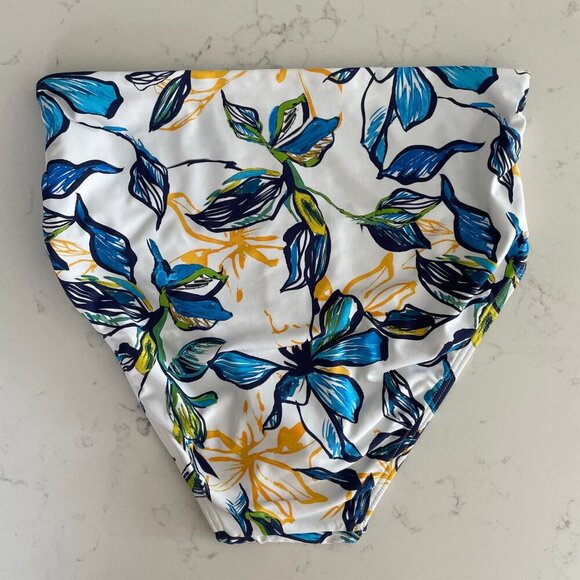 Sunseeker Swimwear Full Classic Floral Bikini Bottom Wht Blue Yel Sz 8 Cda/6 US - Picture 4 of 9